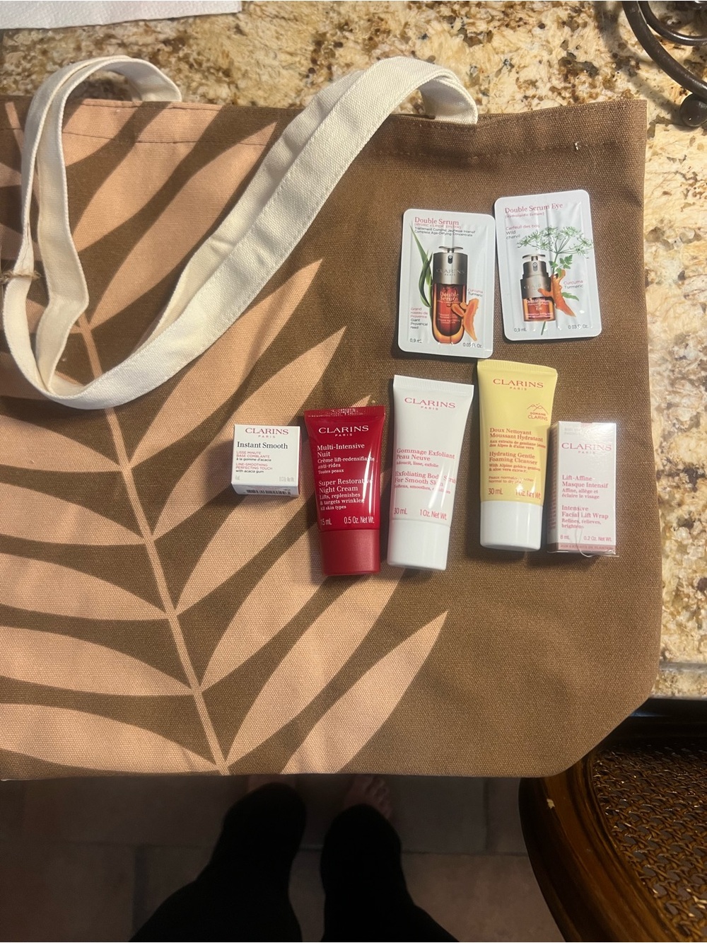 Clarins Sample Skincare Set with tote!